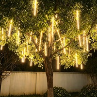 Guirlande lumineuse LED tubulaire effet pluie de météores, 20 ensembles connectables, étanche IP65 pour extérieur, multicolore, décorations de Noël et du Nouvel An