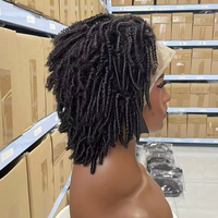 Vente en gros Perruque brésilienne cheveux humains afro crépus avec frange courte faite à la machine cheveux alignés cuticules perruques bon marché pour les femmes noires