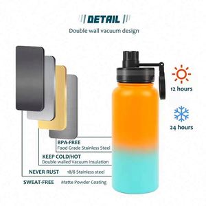 Bouteille d'eau en acier inoxydable écologique et portable de 500 ml (40 oz) anti-fuite pour les sports de plein air avec logo personnalisé - Product Image 4