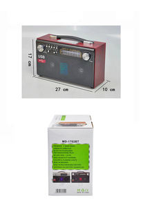 Radio rétro personnalisée en bois avec double haut-parleur AM FM SW, lumière LED, fente USB TF, récepteur audio portable pour la maison - Product Image 5