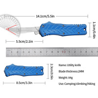 Couteau pliant portable pour le camping en plein air, lame Tanto en acier inoxydable ; outil de survie pour l'autodéfense, couteau compact