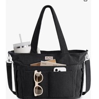 Nouveau sac à bandoulière en velours côtelé, portable, grande capacité, pour femme, idéal pour les trajets quotidiens et les cours, sac bandoulière pour étudiante