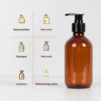 Bouteille en plastique PET personnalisée en gros avec pompe à lotion, épaule ronde, 300 ml, 400 ml, 700 ml, emballage pour shampooing, gel douche, soins capillaires