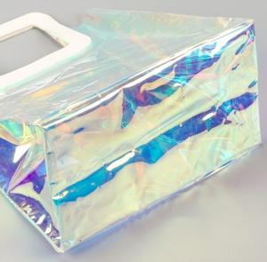 Custom logo Pvc rainbow Hologram Iridescent Transparent Bag clear Iridescent Gift Bags Iridecent Tote Bag - Product Image 4