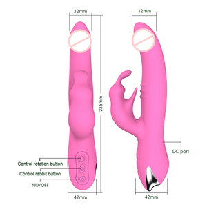 Consolador giratorio de doble motor para mujer vibrador de conejo con punto G, masajeador de Vagina, consolador enorme de empuje, juguete sexual para mujer - Product Image 4
