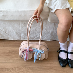 Cross-border one-shoulder underarm <b>bag</b> women's bowling <b>bag</b> Boston <b>bag</b> large capacity high-end sense niche commuter <b>bag</b> wholesale - Product Image 1