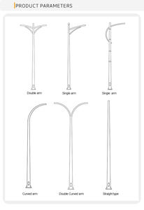 Colonne extérieure à cône octogonal de conception libre du fabricant NOEL 4m 6m 8m 10m 12m lampadaire en acier galvanisé à chaud - Product Image 3