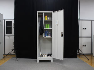 Gabinete moderno de acero para el hogar, fregona de <span class=keywords><strong>Metal</strong></span>, casilleros de escoba, gabinete de limpieza del personal con patas - Product Image 6