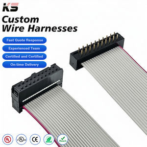 맞춤형 UL 2651 28AWG 20핀 PH1.27MM 맞춤형 FC DIP 20핀 커넥터 회색 줄무늬 빨간색 가장자리 병렬 플랫 케이블 - Product Image 1