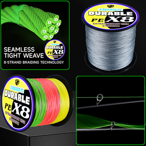 OEM/ODM X8 300M/500M 8-Strang Geflochtene Polyethylen-Angelschnur 20LB-118LB Multifilament Schwimmfähig für Fluss, See, Bach und Meerwasser - Product Image 4