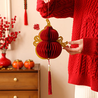 Lanternes en papier nid d'abeille du Nouvel An chinois, décorations suspendues rouge cheval pour le Festival du Printemps, le Nouvel An, les inaugurations de magasins et les fêtes.