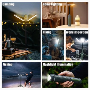 Lampe de camping extensible d'extérieur avec LED pliable, portable, rechargeable, grande taille pour tente de camping - Product Image 5