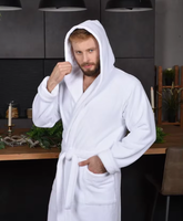 Ensemble de peignoirs de bain luxueux 100% coton éponge, couleur unie, pour hôtel, maison, spa, pour cadeau, vente en gros d'usine