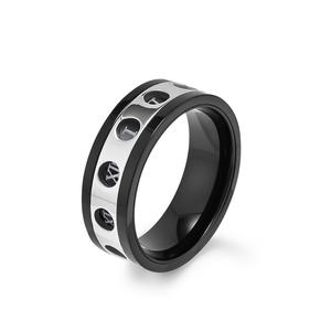 Spot <span class=keywords><strong>Bague</strong></span> de mode transfrontalière pour hommes en <span class=keywords><strong>acier</strong></span> <span class=keywords><strong>inoxydable</strong></span> bicolore évidé personnage romain rotatif décompression fabricant W - Product Image 4
