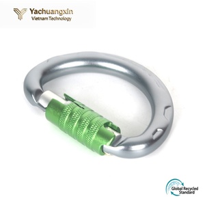 Semicircle Carabiner Aluminum Alloy Polished Green Orange Locking Climbing <b>Hook</b> - Product Image 3