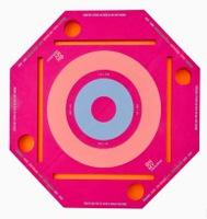 Plateau de Mahjong Octogonal Jaune à Motif Floral Rose – Accessoire de Jeu Portable en Plastique Premium pour Fêtes et Jeux de Société