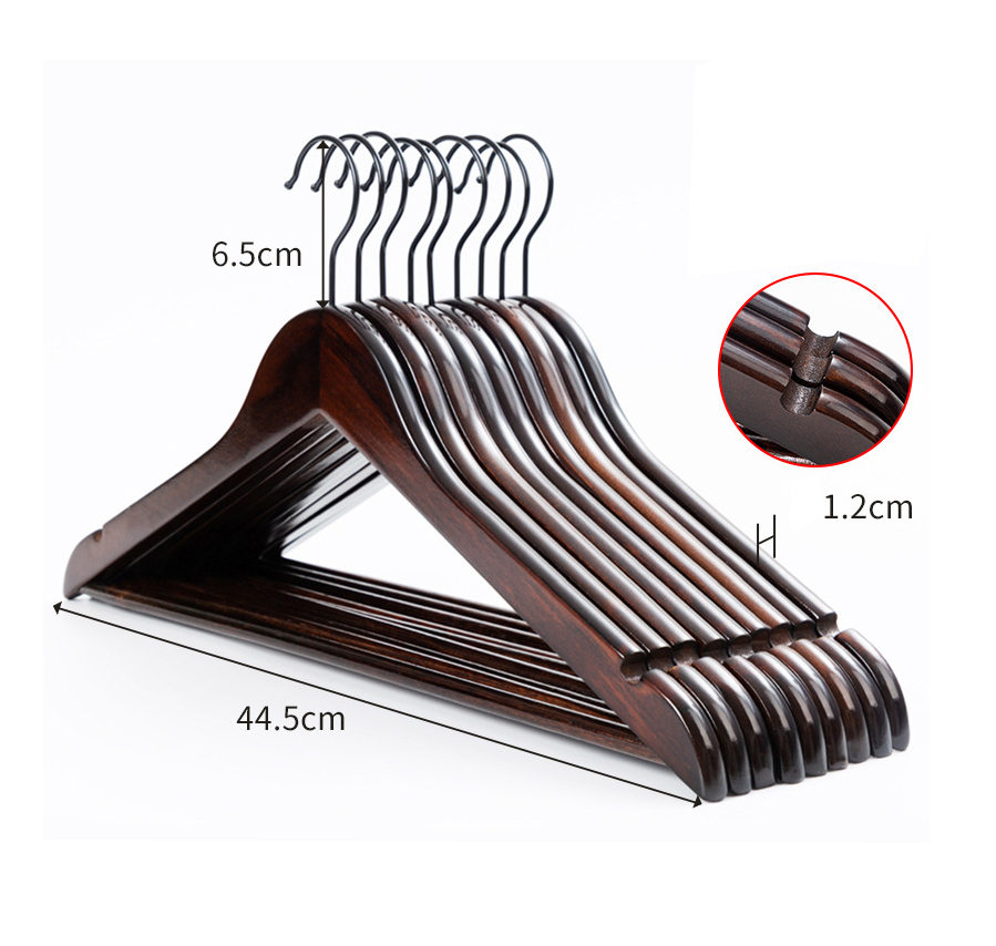 Hot Sale 2022 Luxury Clothes Wooden Hangers Custom Coat Suit Hotel Wood hanger High-Grade Wooden Suit Hangers