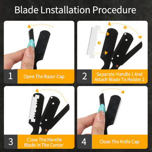 Rasoir manuel transfrontalier pour hommes lame pliante support de rasoir changeant outil en forme de tête d'huile rasoir de coupe bricolage <span class=keywords><strong>à</strong></span> la maison - Product Image 3