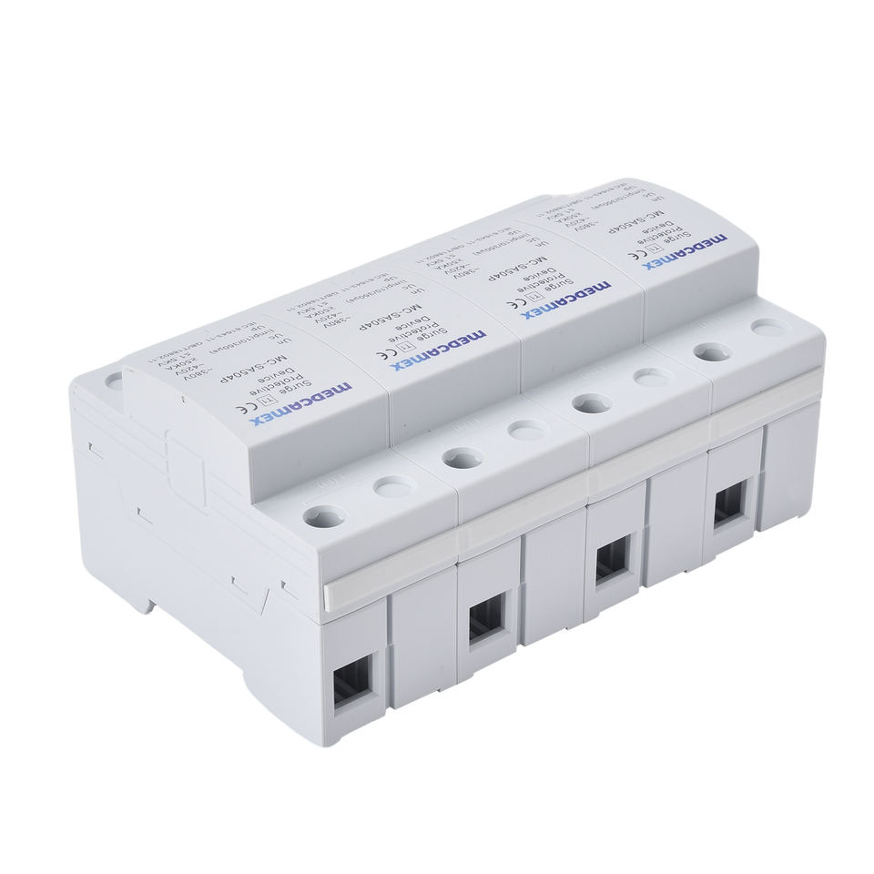 200kA 10/350s Lightning Surge Arrester 4P T1+T2 SPD with PBT Material ...