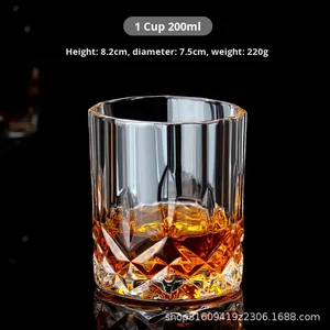 Vaso de Whisky Bong <span class=keywords><strong>Bebe</strong></span> de 300 ml, Moderno y Sostenible, con Diseño de Diamantes en Relieve y Rayas, Modelo SQ118, China - Product Image 5