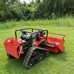 Tondeuse à gazon intelligente télécommandée automotrice de type chenillé tout-terrain pour ferme avec lame rotative - Product Image 5