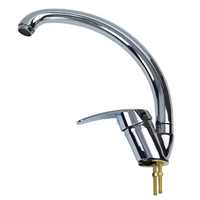 Robinet d'évier de cuisine moderne Corps en zinc eau froide et robinet tubulaire en acier inoxydable Corps en alliage de zinc col de cygne moderne Robinet de lavabo chromé