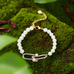 Fashion <b>String</b> <b>Bracelet</b> 316L Stainless Steel PVD Gold Plating Sustainable Resistant Pearl Bead Design - Product Image 3