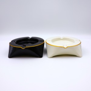Cendrier de luxe classique en céramique grande taille avec logo personnalisé noir/blanc, sans fumée, pour hommes, voyage, intérieur/extérieur - Product Image 6