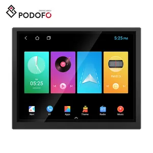 Podofo 8.4 ''Radio mobil Android Double Din 2 + 32G nirkabel Carplay Android Auto untuk Jeep Grand Cherokee BT GPS WIFI FM RDS + MIC