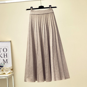 <span class=keywords><strong>Jupe</strong></span> midi tricotée en cachemire de laine solide pour dames - Product Image 3