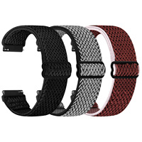 Bracelet de montre en nylon respirant réglable 18-22 mm, bande à libération rapide, bracelet élastique tissé pour montre connectée Huawei GT3