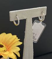Boucles d'oreilles en argent sterling 925, demi-cercle incrusté de diamants, petites boucles d'oreilles adaptées au port quotidien des femmes, mini-boucles d'oreilles