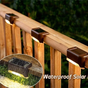 Lámpara LED de paisaje para valla de jardín, miniluces solares de decoración para escaleras al aire libre, luz nocturna - Product Image 5