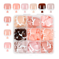Vente directe usine – Nouveaux faux ongles blancs à presser, motif ciel étoilé, forme amande/ovale, teintes fluorescentes, pack mixte de 240 faux ongles