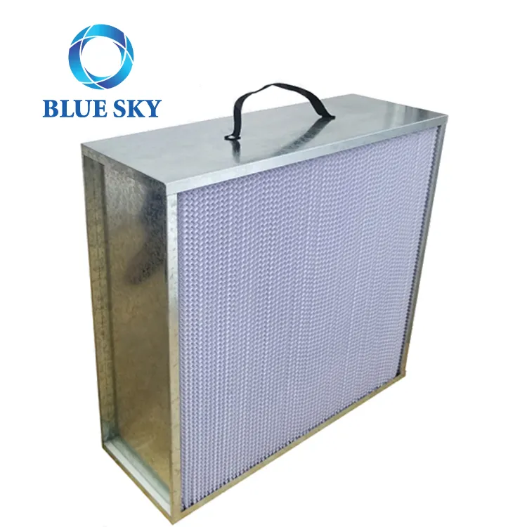 665*670*230Mm 26*26*9 Inci Efisiensi Tinggi Bingkai Aluminium Dalam Kotak Lipatan AC HVAC H13 Laminar Aliran Udara HEPA Filter