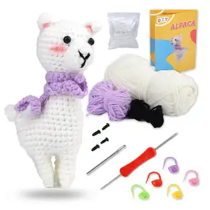 2023 novo design Vários estilos Diy Mini Artesanato Artesanal Projetor Pinguim Crochet Kit Para Crianças DIY Crochet animal Kit