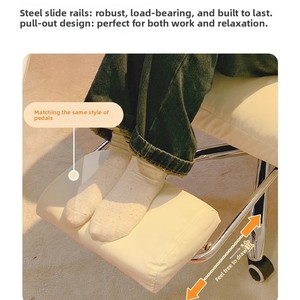 Chaise de bureau avec <span class=keywords><strong>repose</strong></span>-pieds, confortable pour les longues sessions, dossier souple <span class=keywords><strong>intégré</strong></span>, réglable, idéale pour dortoir et bureau - Product Image 5