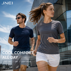 T-shirts unisexes JNEI Premium à transfert thermique, ultra-légers, 100% polyester, haut de gamme pour le sport, OEM ODM - Product Image 4