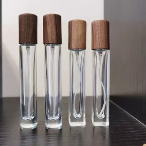 Mini 10ml 15ml 20ml 30ml vuông tròn thủy tinh Nước Hoa Phun chai bơm lại nước hoa phun nắp gỗ vít nắp đánh bóng khuếch tán - Product Image 1
