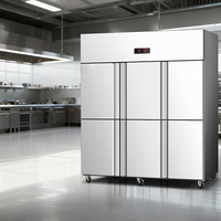 Réfrigérateur commercial 4 portes 1000L en acier inoxydable à froid direct pour charcuterie