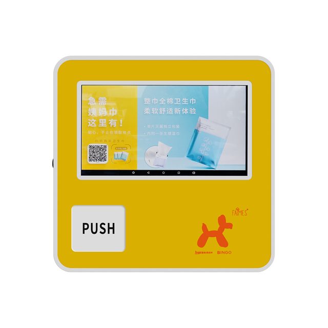 Customizable Wall-Mount Sanitary Napkin Pad Vending Machine 22-inch LCD Display CE Certified Multiple Payment Options QR Code