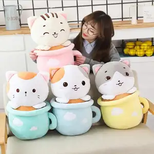 50cm Kawaii Katze Plüschtiere Kuscheltiere Mit Decke Kissen Weiches Kissen Raum dekor Baby Spielzeug Weihnachts geschenk Für Freundin