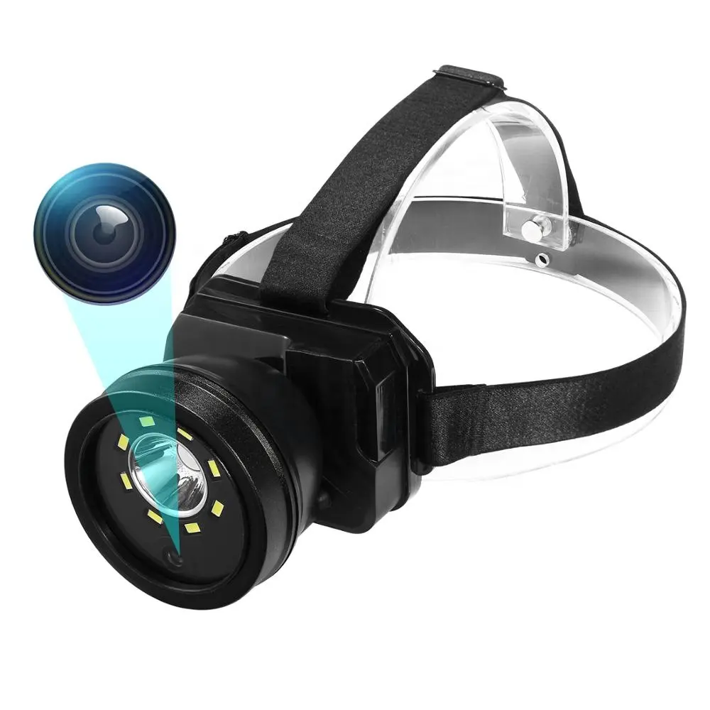 1080P Super Bright LED Headlamp Camera Headlight DV Waterproof Outdoor Sport Video Recorder for Climbing Camping Walking Caving