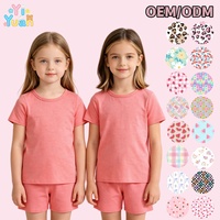Ensemble polyvalent T-shirt et short basiques unis pour petites filles, manches courtes, col rond, doux et extensible, vêtements d'été décontractés, personnalisable