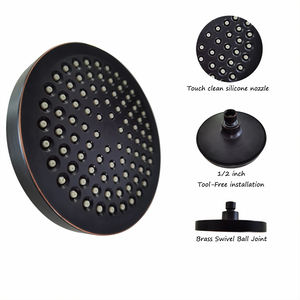 Ucuz plastik <span class=keywords><strong>Rainshower</strong></span> yağ ovuşturdu bronz Finish ile su tasarruflu duş başlığı apartman kullanımı için cilalı duş kolu ile Set - Product Image 1