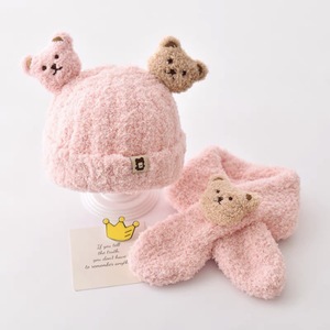 Ensemble écharpe et chapeau bébé en peluche douce-chapeau bébé d'hiver pour garçons et filles, couvre-<span class=keywords><strong>oreille</strong></span> chaud et protecteur mignon en forme de haricot en gros - Product Image 6