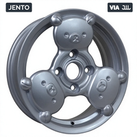 Jantes en alliage JENTO 15 pouces 6J 4x114.3 ET38 CB73.1 en forme d'ours mignon, couleur argent, pour Suzuki Swift, Honda Fit, Nissan Micra JWL VIA
