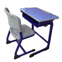 Bureau et chaise d'élève combinés en bois et en métal réglables à la mode