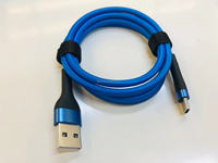 Cable de Carga Rápida USB 3A Azul de Aluminio de Alta Calidad con Diseño Trenzado y Revestimiento de Nailon para iPhone 14/15/16