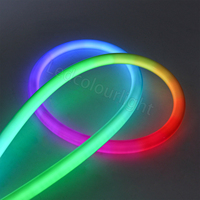 Tube lumineux flexible néon RGB noir DMX 360 degrés, lumières DJ, D25, lumière néon programmable à pixels